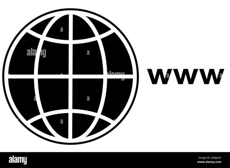 World Wide Web Simple Line Globe Icon Vector Illustration Stock Vector
