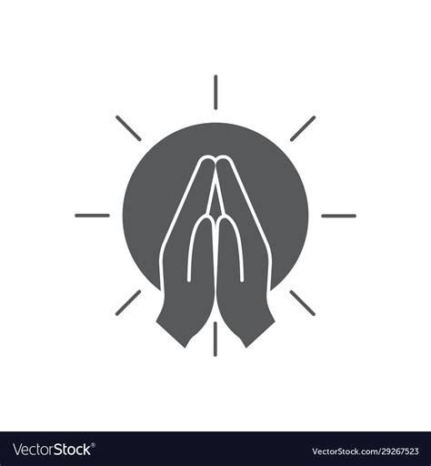 praying hands icon symbol isolated on white vector image my xxx hot girl