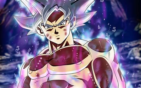 Ultra Instinct Goku Violet Fire Flames Dbs Characters Close Up