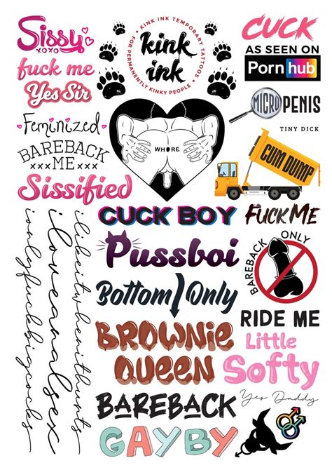 Kinky Gay Temporary Tattoos Set Of 26 By Kink Ink Etsy Australia