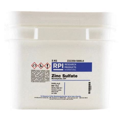 Rpi Zinc Sulfatemonohydrate Powder 5 Kg 1 Ea 31gf01z22350 50000