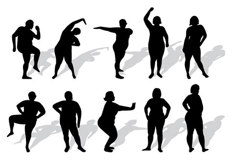 Set Of Plus Size Woman Silhouettes Vector 115683 Vector Art At Vecteezy