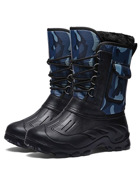 Mens Winter Snow Boots Warm Shoes Lightweight Outdoor Water Resistant