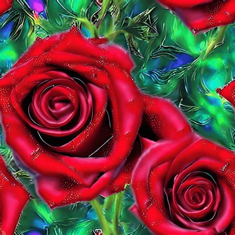 Red Rose Repeating Pattern Deepdream Creative Fabrica