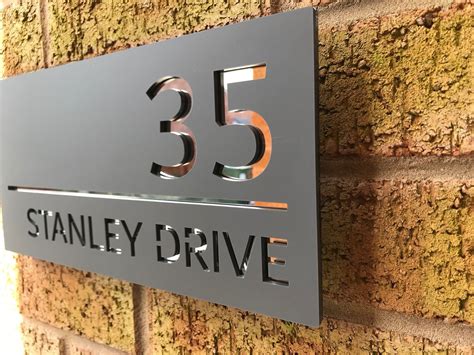 Contemporary House Sign Modern Door Numbers Bespoke Design Etsy Uk