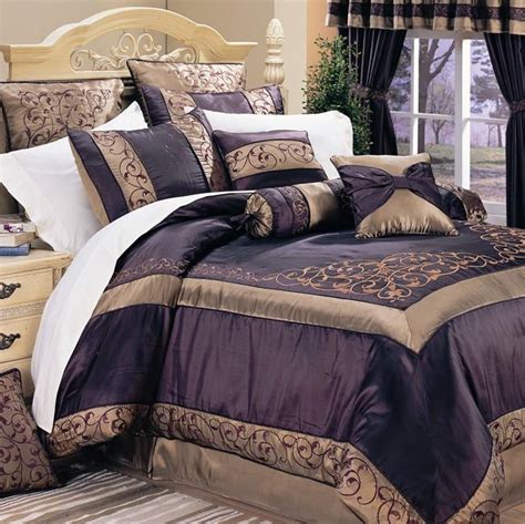 A bed in a bag set contains everything needed to make a perfect bedroom set: Ventura Eggplant Full-size 20-piece Bed in a Bag Set ...