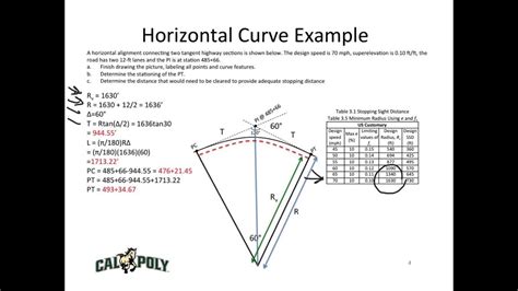 Tte4004 5 Horizontal Curve Example Youtube