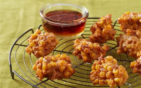 Corn Fritters With Maple Syrup Recipe—national Corn Fritter Day Parade