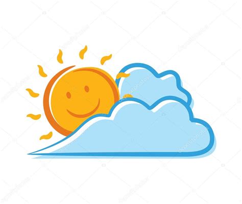 Dibujos Sol Y Nubes Dibujos Animados De Sol Y Nubes — Vector De