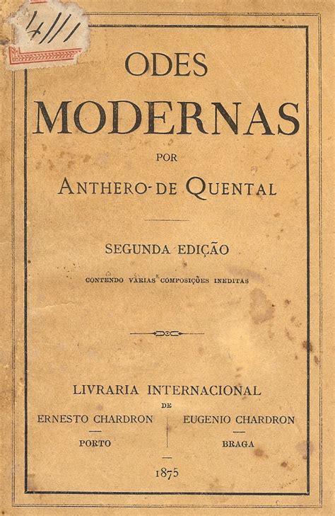História E Memória Antero De Quental 1842 1891