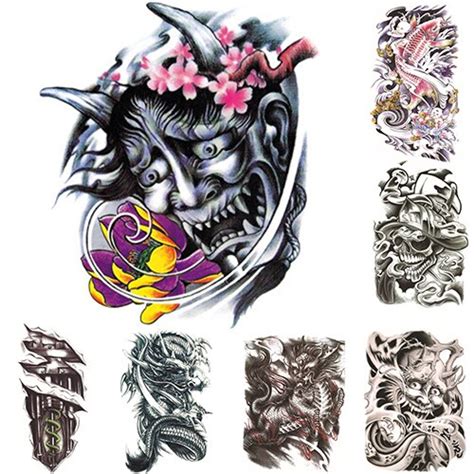 Large Sexy Tattoo Skull Temporary Body Arm Stickers Removable