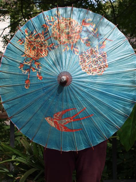 Vintage Japanese Umbrella And Bamboo Parasol Japanese Rice Paper Asian Style Made In Japan
