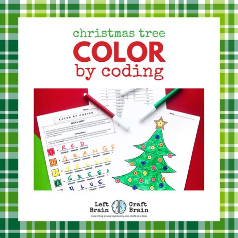 Christmas Tree Color By Coding Coloring Page Steam Kids