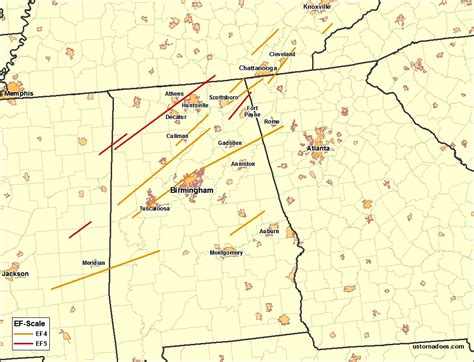 Alabama Tornado History Map Heres Where Tornadoes Typically Form In