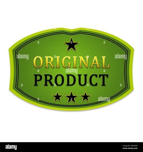 Original Product Green Label On A White Background Stock Photo Alamy