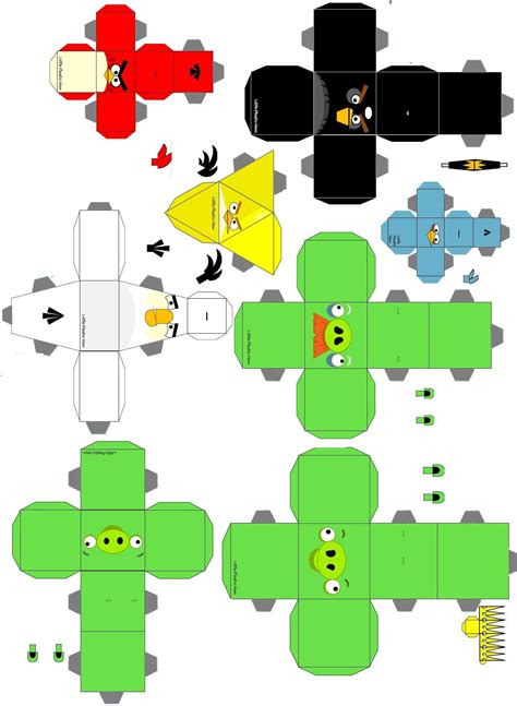Angry Birds Recortar Y Armar Ilustraciones Para Manualidades