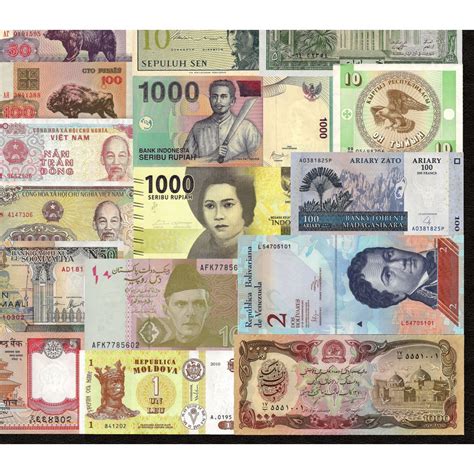 World 50 Pcs Uncirculated Banknotes Set 28 Different Countries Currency