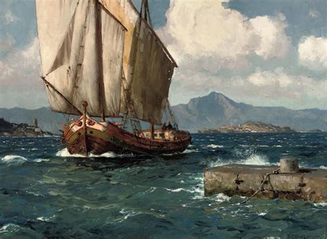 Marine Oil Paintings Michael Zeno Diemer German 1867 1939