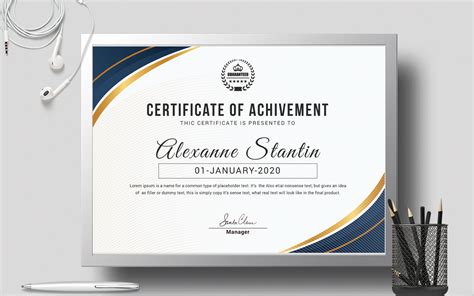 Achievement Award Layout Certificate Template