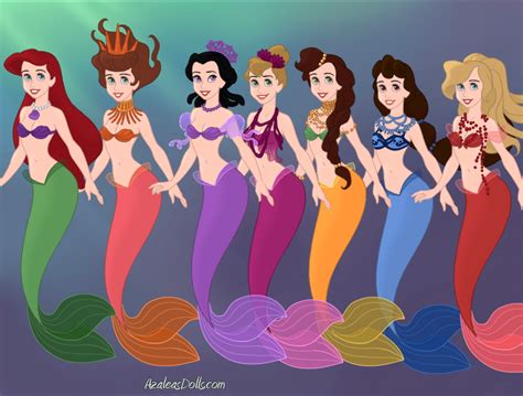 ariel and her sisters attina alana andrina adella aquata and arista disney little