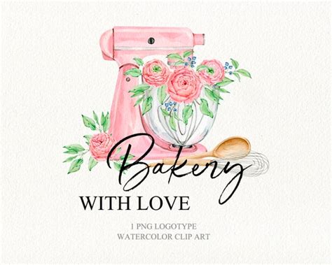 Watercolor Home Bakery Logo Clipart Hand Drawn Bakery Logo Etsy Canada