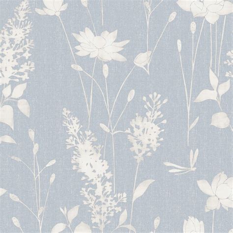 Laura Ashley Country Charm 8 In Chalk Blue Non Woven Floral 56 Sq Ft