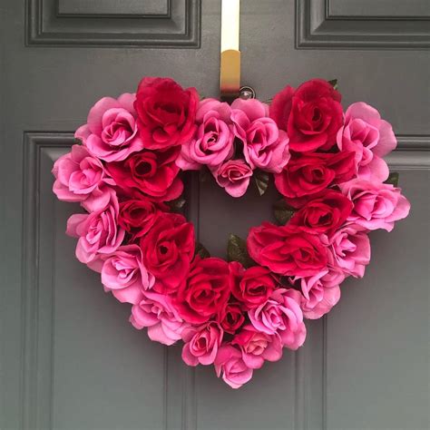 Heart Shaped Wreath Front Door Wreath Spring Wreath Light Pink And