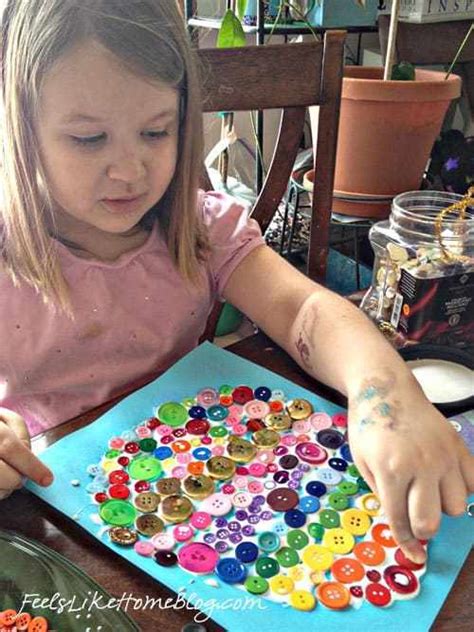 Rainbow Button Craft An Easter Egg Craft Feels Like Home