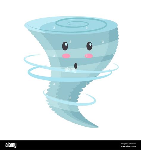 Cute Tornado With Shocked Face Weather Forecast Funny Storm Vector