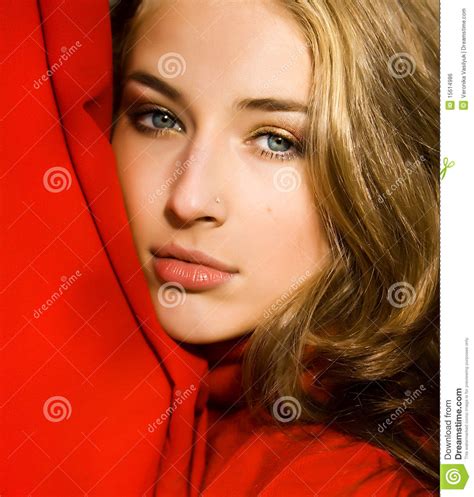 Lady In Red Stock Photo Image Of Hand Light Looking 15614986