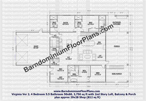 Stock Floor Plan Barndominium Virginia Versions Barndominium Floor Plans