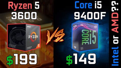 Ryzen 5 3600 Vs Core I5 9400f Gaming Performance Comparison Youtube