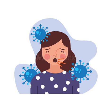 Cartoon Woman Sick Vector Stock Vector Illustration Of Concept