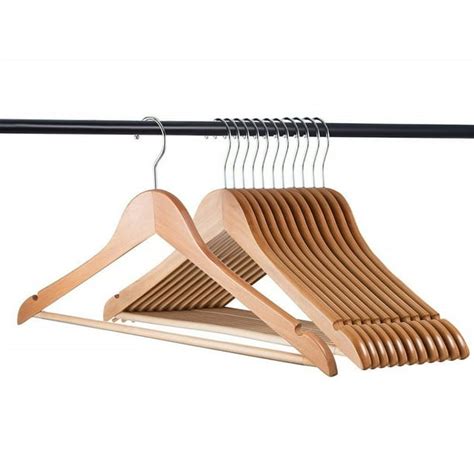 20 Pack Natural Wood Hangers Solid Wood Clothes Hangers Coat Hanger