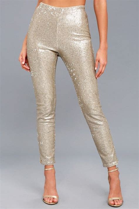 Encore Silver And Light Gold Sequin Leggings 2 Gold Sequin Leggings