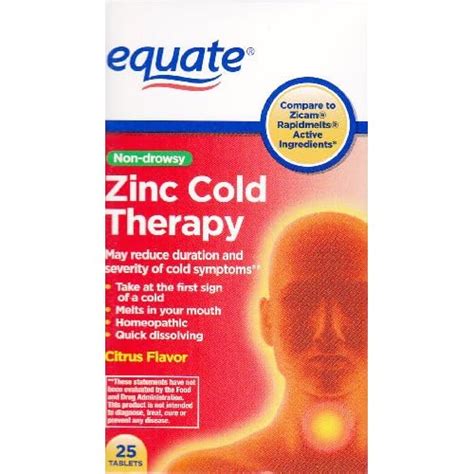 Non Drowsy Zinc Cold Therapy 25ct By Equate Compare To Zicam Rapidmelts
