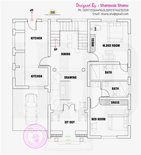 Floor Plan Of Modern Single Floor Home Kerala Home Design And Floor