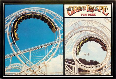Great Escape Fun Park Lake George Ny Postcard Steamin Demon Roller