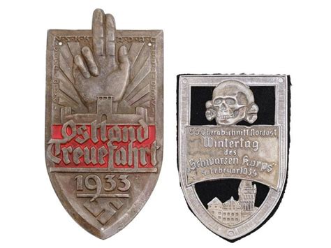 Wwii Nazi German Waffen Ss Shields 2 Pieces At Auction Lot Art