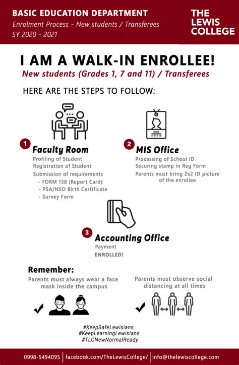 The Lewis College Walk In Enrollment Process For Sy 2020 2021