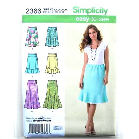 easy to sew womens misses skirts 8 16 karen z simplicity pattern 2366