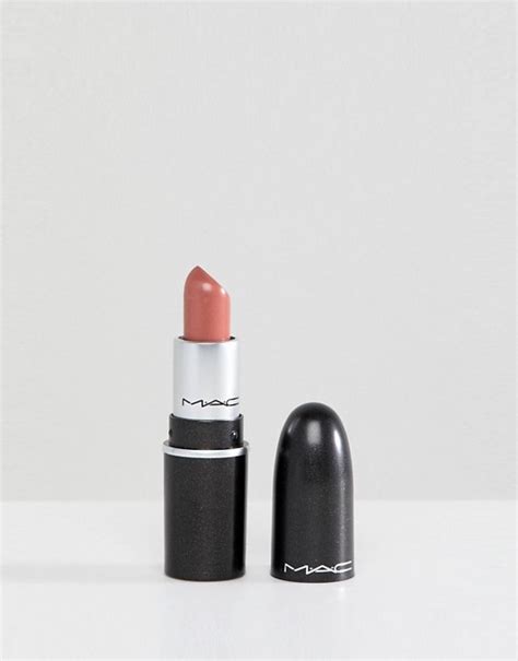 The lipstick has its outer look as a bullet with an oval shaped cap like the typical mac ones. MAC Little MAC Traditional Lipstick - Velvet Teddy | ASOS