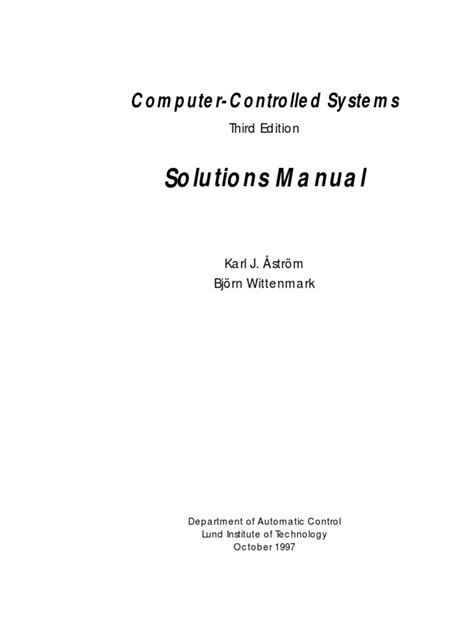 Computer Controlled Systems 3rd Ed 97 Astrom Solutions P124 Pdf