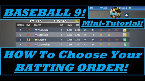 Baseball 9 Mini Tutorial How To Choose A Batting Order Youtube