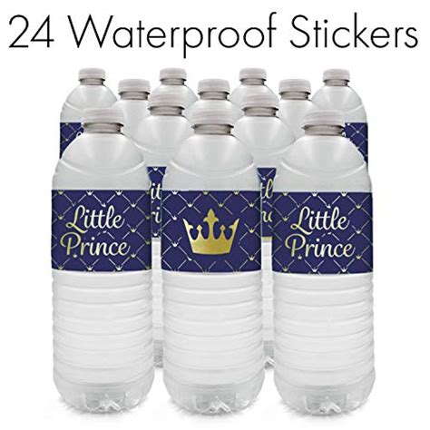 Buy Royal Prince Baby Shower Water Bottle Labels Shiny Foil 24