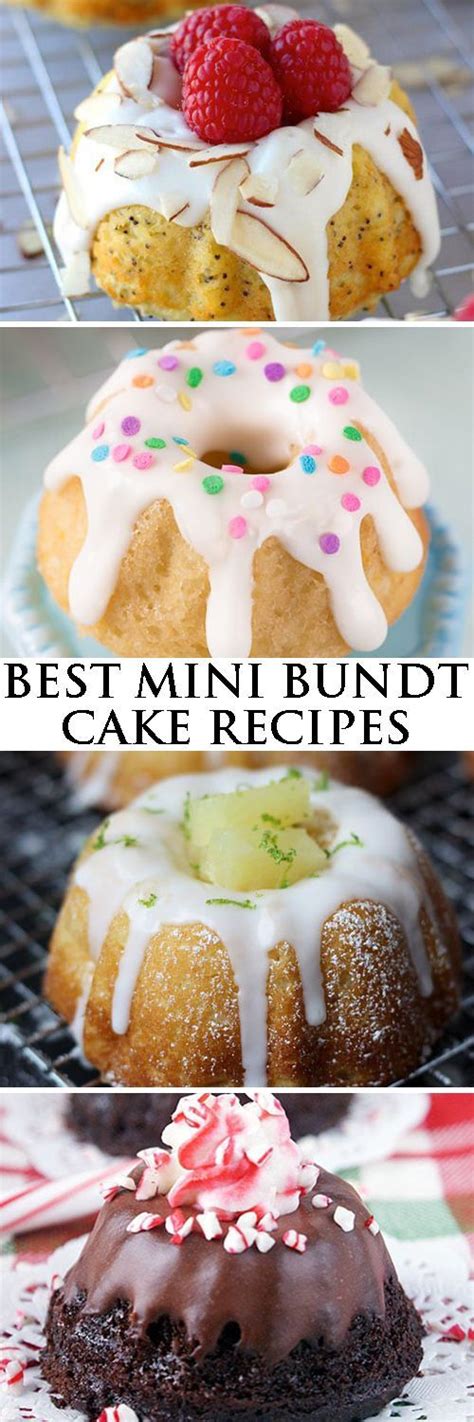 Thanks to its pretty design, a bundt cake is an effortlessly gorgeous dessert that's perfect for special occasions, parties and weeknight desserts. Minis, Cake recipes and Bundt cakes on Pinterest
