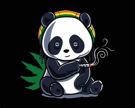 Weed Smoking Panda Design Marijuan Png Stoner Png Etsy
