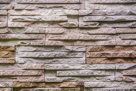 Pattern Of Modern Slate Stone Brick Wall Surfaced For Background Stock