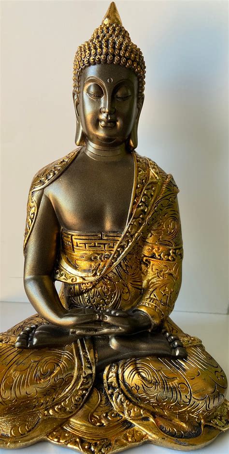 Golden Buddha Statue Folding Hands | Etsy