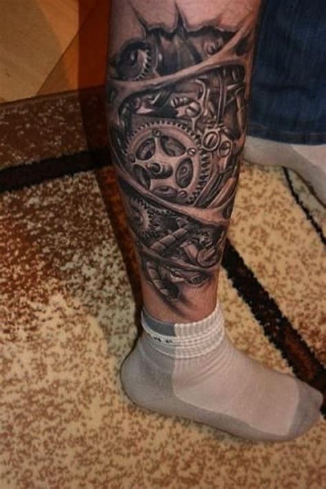 More images for leg piece tattoo » 48 Biomechanical Tattoo for Geeks | Biomechanical tattoo ...